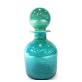 MDINA AQUA GREEN GLASS DECANTER- MADE IN MALTA