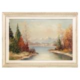 P. HYTTINEN MOUNTAIN LAKE LANDSCAPE