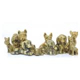 ASSTD MINIATURE BRASS DOG FIGURINES