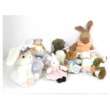LOT OF STUFFED ANIMAL BUNNIES
