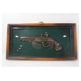 FRAMED DECORATIVE FLINTLOCK PISTOL WALL ART