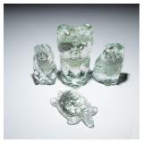 4 BELFOR LEAD CRYSTAL FIGURINES