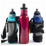 1 METAL & 2 FREEZE OUT WATER BOTTLES IN SLINGS