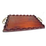 PAIR OF WWOO SERVING TRAYS WITH BRONZE HANDLES