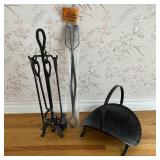 WROUGHT IRON FIREPLACE TOOLS