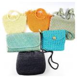 LARGE LOT OF WOVEN & CROCHETED BAGS