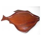 HAND CARVED REDWOOD FISH SHAPED PLATTER