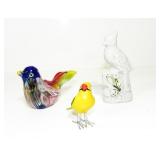 TRIO OF BIRD FIGURINES