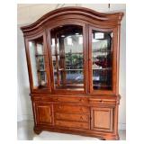 CHINA CABINET, BEVELLED GLASS DOORS, GLASS SHELVES