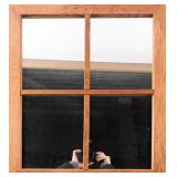 WOODEN FRAMED 4 SECTIONED MIRROR