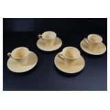 4 ROYAL CAULDON TEACUP + SAUCERS