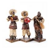 TRIO OF HANDMADE PAPER MACHE FIGURINES