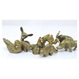 ASSTD MINIATURE BRASS SAFARI ANIMAL FIGURINES