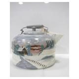 ENAMELLED FOLK ART DECORATIVE  KETTLE