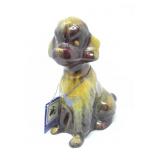 BLUE MOUNTAIN  HAND GLAZED YELLOW DOG FIGURINE