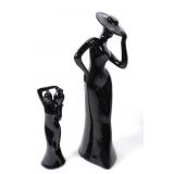 TWO GLAZED CERAMIC FIGURINES