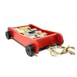 WOODEN PULLTOY WITH BLOCKS