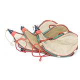 3 LEATHER POUCH GOURDS