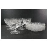 CUT CRYSTAL DESSERT BOWL AND UNDERPLATE SET