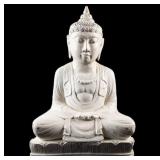 PAINTED WOODEN BUDDHA STATUE