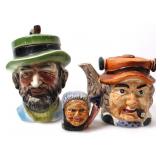 PORCELAIN TOBY JUG JAR, TEAPOT AND SHAKER