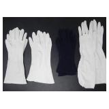 4 ASSTD LADIES' SOFT WHITE & BLUE LACE GLOVES