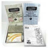 3 VINYL FLANNEL BACK TABLECLOTHS, 1 POLYESTER