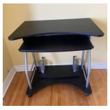 ROLLING COMPUTER DESK WITH SLIDING KEYBOARD TRAY