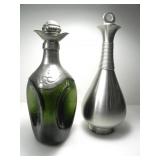 ROYAL SELENGOR PEWTRE & PEWTRE/GLASS DECANTERS