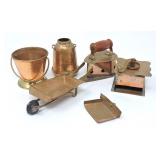 ASSTD MINIATURE COPPER TOY KITCHEN APPLIANCE SET