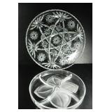 DIVIDED SERVING DISH AND STARBURST ROUND PLATTER