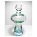 BELFOR CRYSTAL AQUA GREEN CANDLE HOLDER