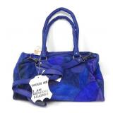 GENUINE LEATHER BLUE PATCHWORK PURSE