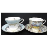 PORCELAIN TEA CUPS AND SAUCERS