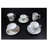 5 TEACUPS & 3 SAUCERS