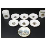 ASSORTED PORCELAIN SAUCERS AND CONDIMENT PIECES