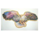 BALD EAGLE SHAPED JIGSAW PUZZLE ON WOOD BACKING
