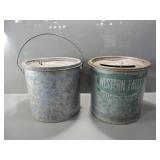 2 VINTAGE GALVINIZED METAL MINNOW BUCKETS