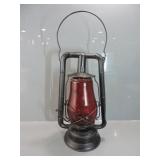 R.E.DIETZ MONARCH NY KEROSENE LANTERN W/RED GLASS