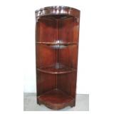 2 SHELF MAHOGANY CORNER BOOKCASE