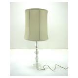 CRYSTAL TABLE LAMP WITH WHITE LINEN SOFTBACK SHADE