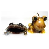 YELLOW FROG CANDLE & HANDMADE CERAMIC TOAD
