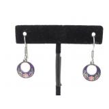925 SILVER & ENAMEL EARRINGS 2.38g