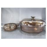 CORNING VISIONS AMBER GLASS CASSEROLE DISHES