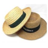 TWO LADIES STRAW HATS WITH HAT BOX