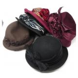FIVE LARGE LADIES HATS IN A HAT BOX