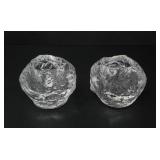 PAIR OF KOSTA BODA SNOWBALL VOTIVES BY ANN WOLFF
