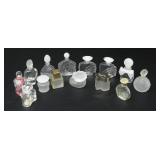 14 EMPTY GLASS MINITURE PERFUME BOTTLES