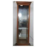 LUMINATED CURIO DISPLAY CABINET W/4 GLASS SHELVES