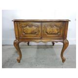 LOUIS XV STYLE ACCENT TABLE WITH ENCLOSED STORAGE